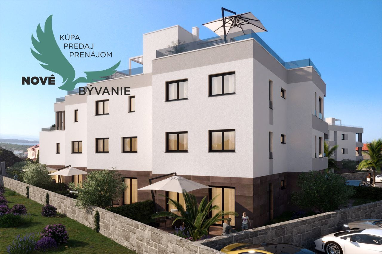 Novostavba apartmánu len 150m od mora s výhľadom na more vo vyhľadávanej lokalite v Chorvátsku v Zatone