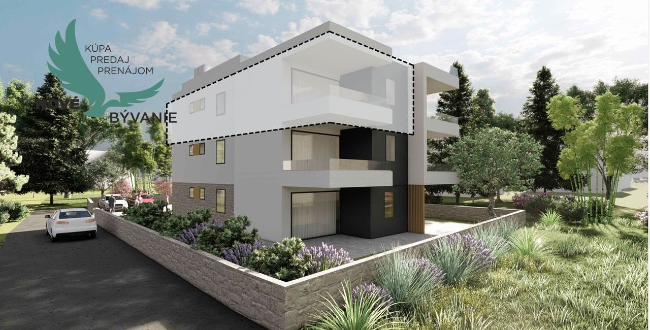 Novostavba strešného apartmánu vo výbornej lokalite 70 metrov od mora Sukošan-Chorvátsko