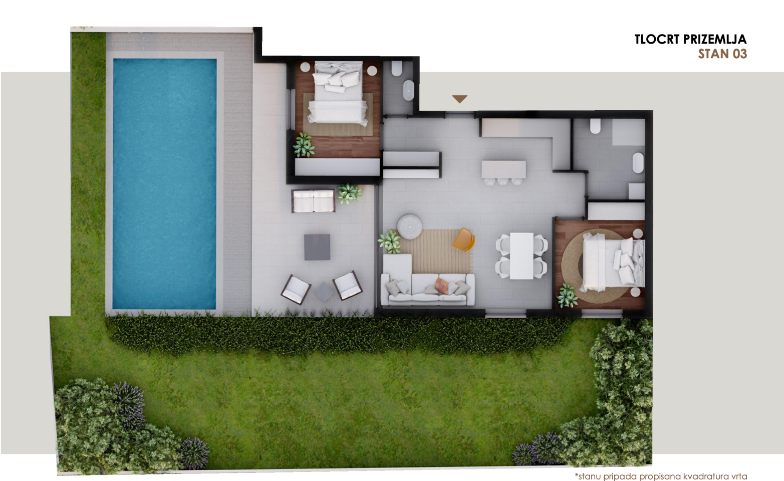 Chorvátako- Apartmán s bazénom a záhradou, 50m od mora- Privlaka