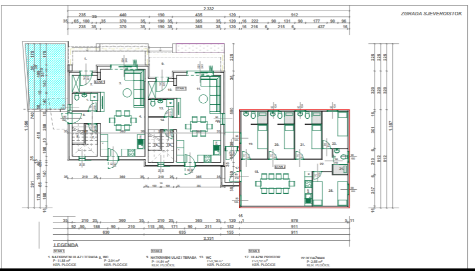 Chorvátsko - Novostavba domov len 100m od pláže Jadro