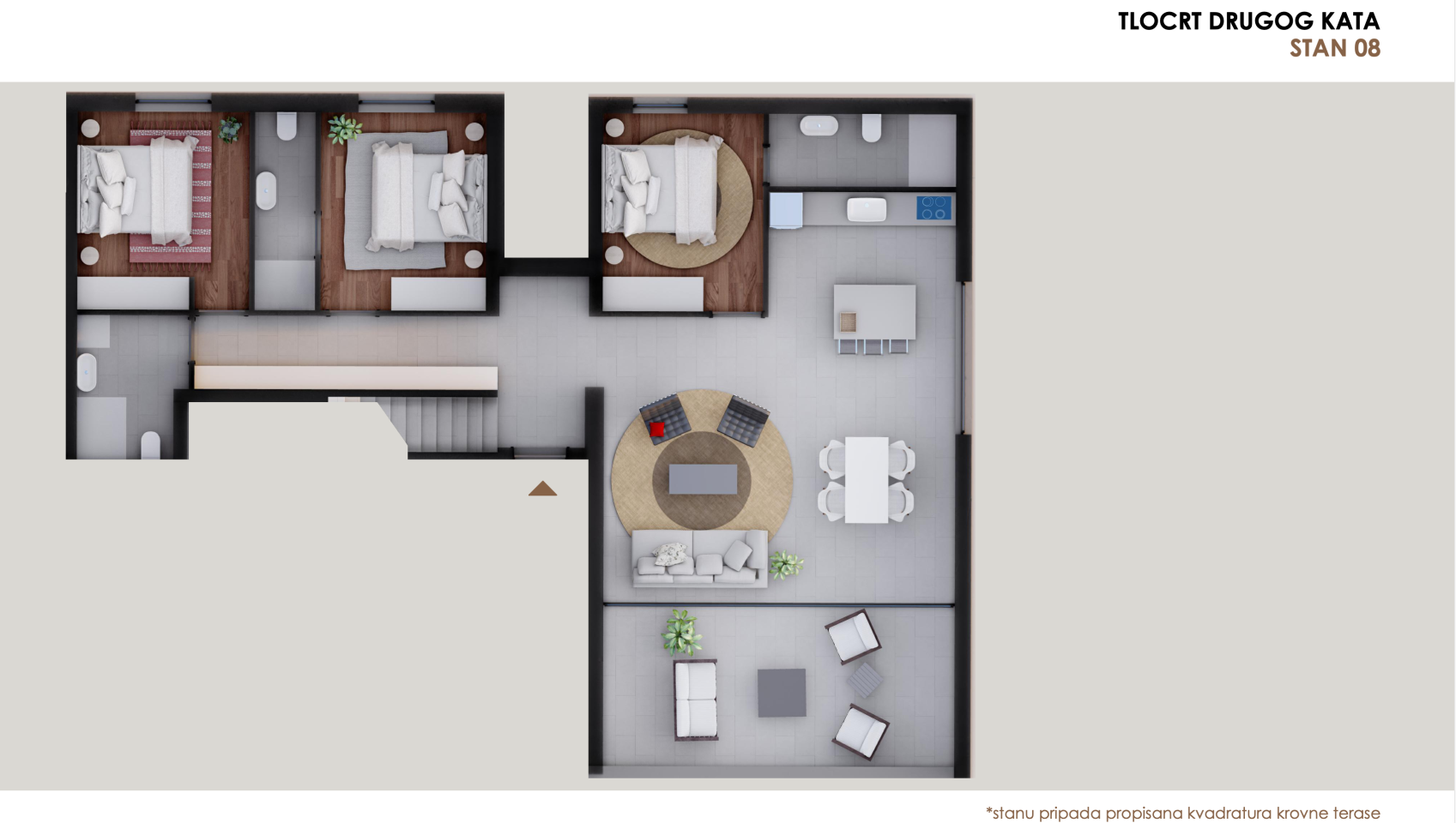 Chorvátsko-Apartmán s výhľadom na more, 50m od mora, 3x spálňa, Privlaka