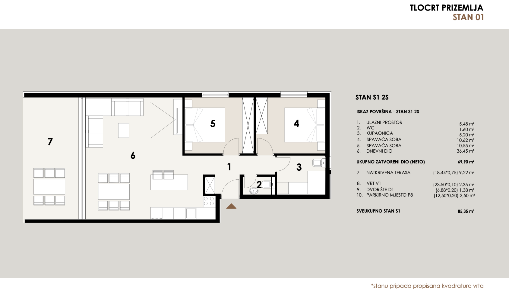 Chorvátsko -Novostavba- Apartmán so záhradou len 50 od mora - Privlaka