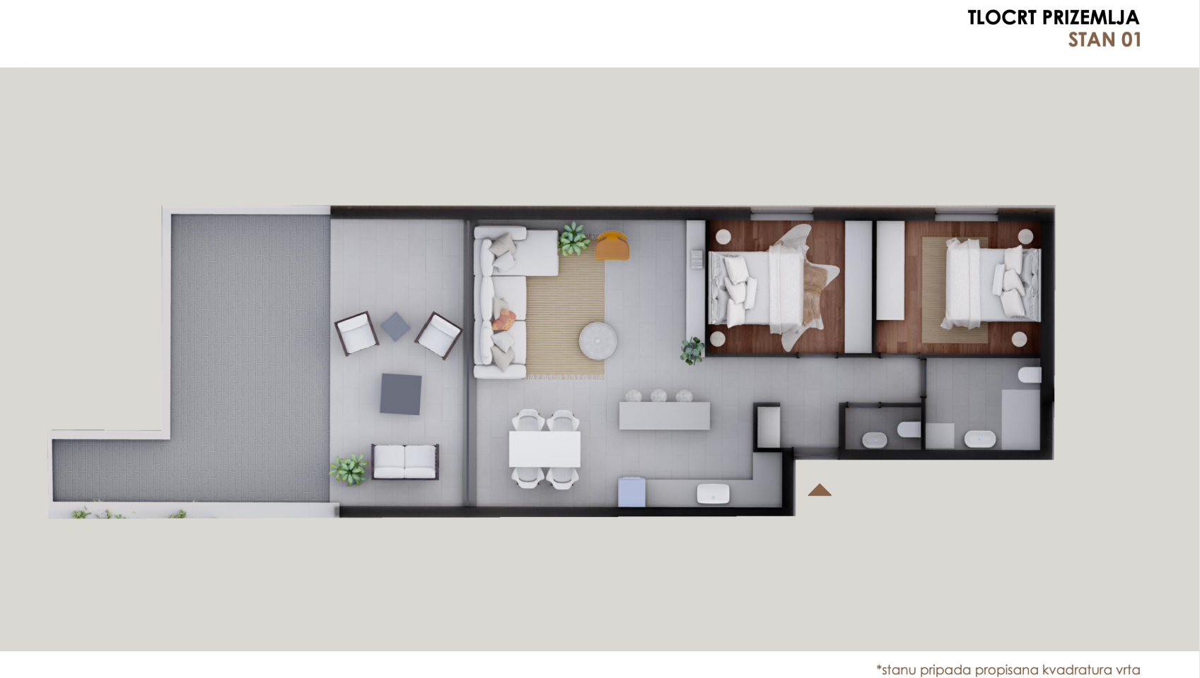 Chorvátsko -Novostavba- Apartmán so záhradou len 50 od mora - Privlaka