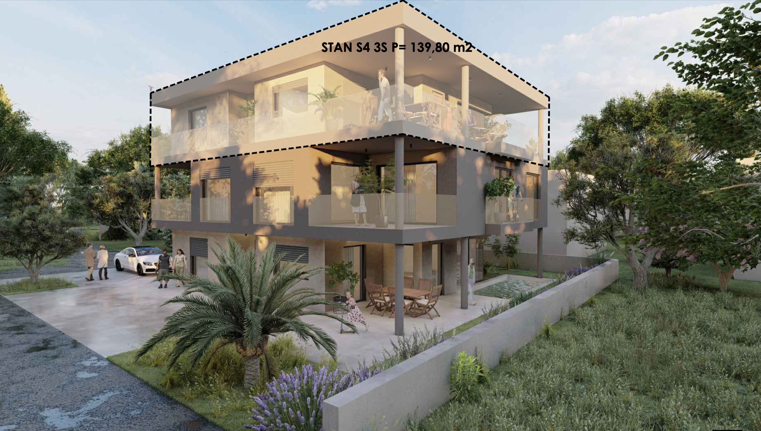 Chorvátsko - Štvorizbový apartmán s výťahom len 100m od mora - Vir - Juh