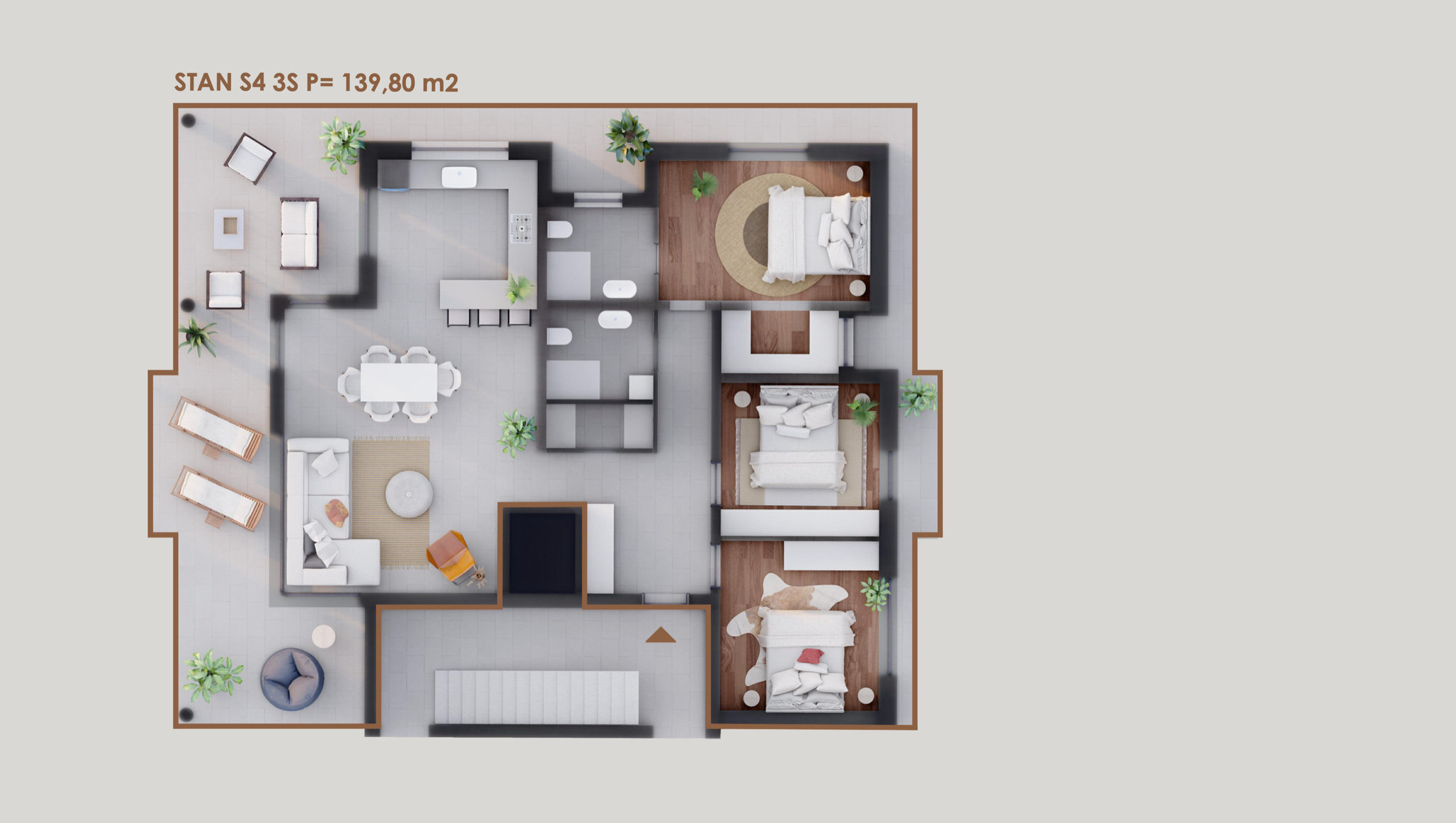 Chorvátsko - Štvorizbový apartmán s výťahom len 100m od mora - Vir - Juh