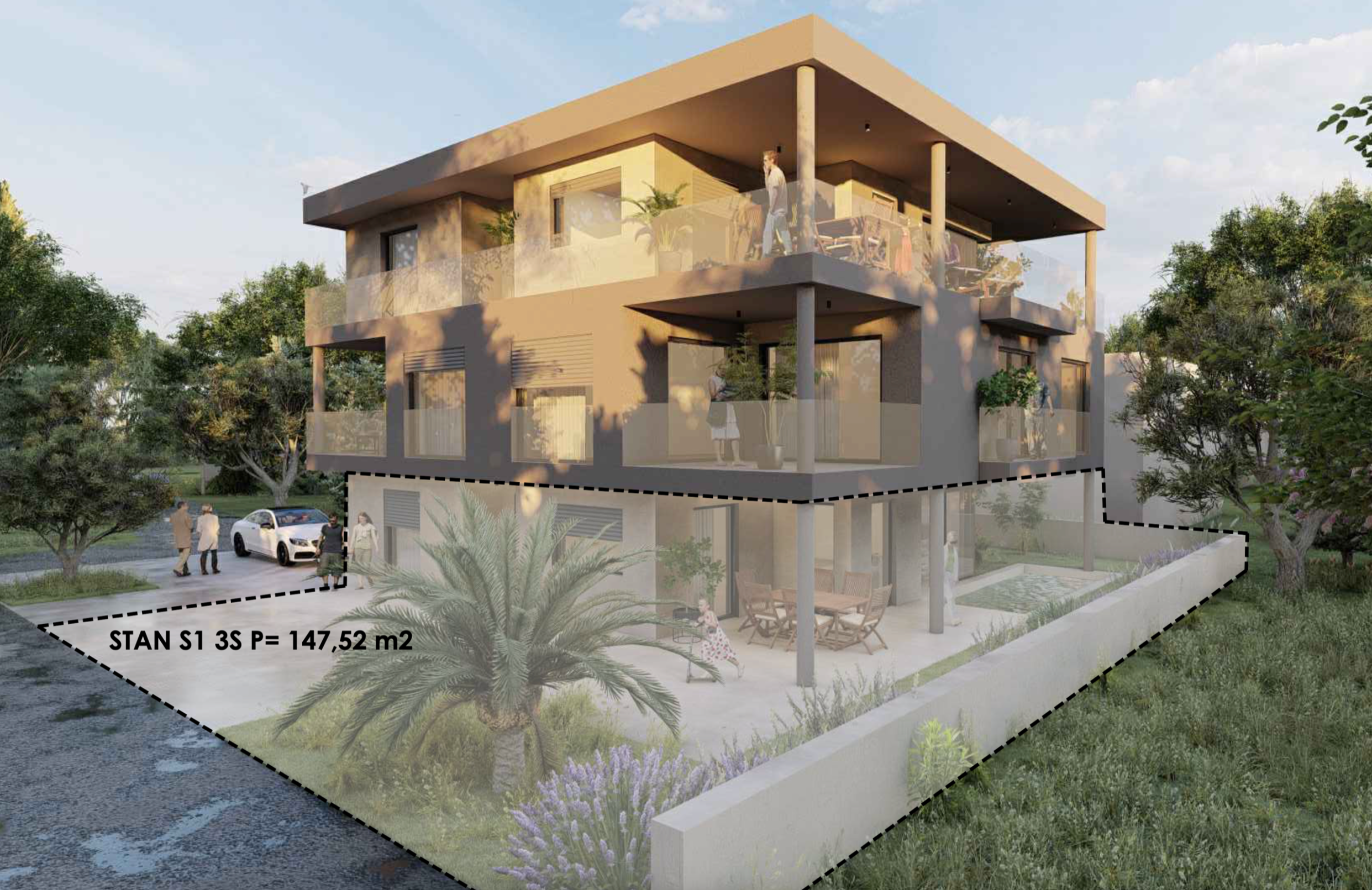 Chorvátsko - Štvorizbový apartmán s výťahom len 100m od mora - Vir - Juh