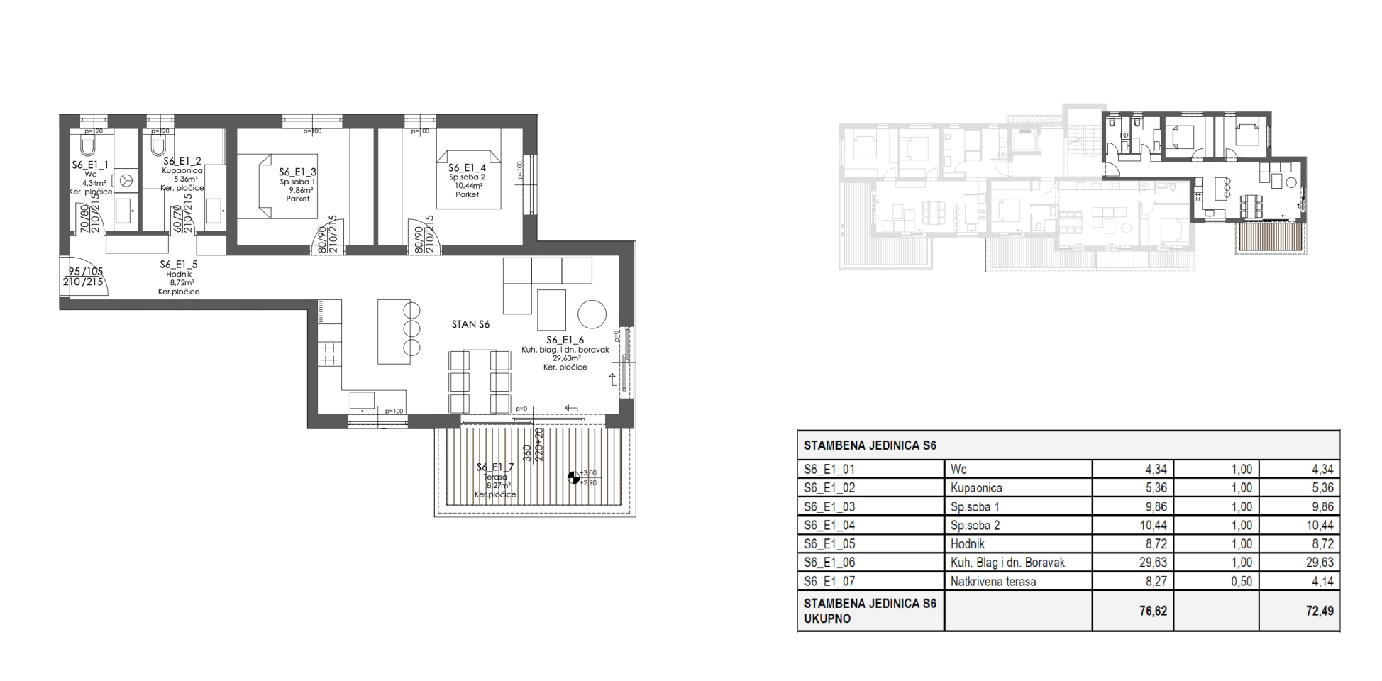 Novostavba apartmánu len 150m od mora, 77 m2, výhľad na more ,Chorvátsko- Privlaka