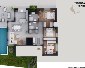 Chorvátsko - Štvorizbový apartmán s výťahom len 100m od mora - Vir - Juh