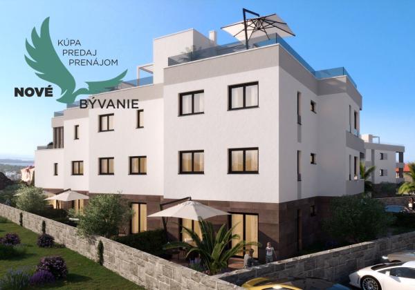 Novostavba apartmánu len 150m od mora s výhľadom na more vo vyhľadávanej lokalite v Chorvátsku v Zatone