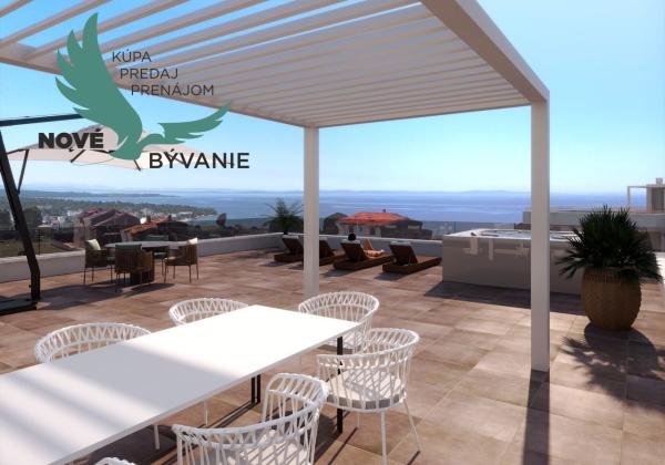 Novostavba apartmánu len 150m od mora s výhľadom na more vo vyhľadávanej lokalite v Chorvátsku v Zatone