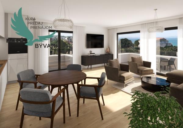Novostavba apartmánu len 150m od mora s výhľadom na more vo vyhľadávanej lokalite v Chorvátsku v Zatone