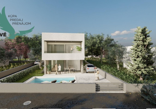 Novostavba domu s výhľadom na more a bazénom v Chorvátsku v Privlake