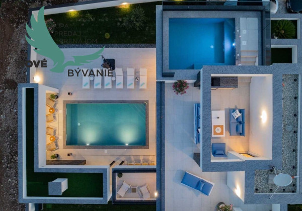 Na predaj luxusná vila s bazénom, výhľadom na more , kompletne zariadená - Zaton - Chorvátsko