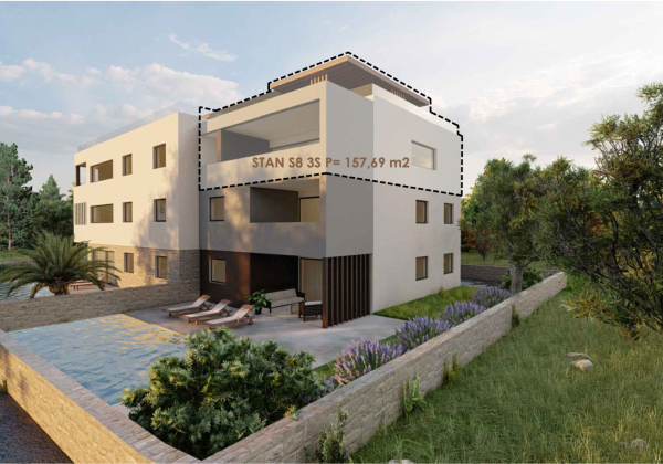 Chorvátsko-Apartmán s výhľadom na more, 50m od mora, 3x spálňa, Privlaka