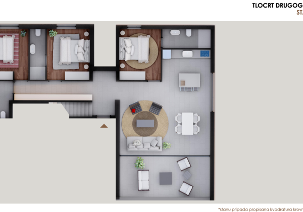 Chorvátsko-Apartmán s výhľadom na more, 50m od mora, 3x spálňa, Privlaka