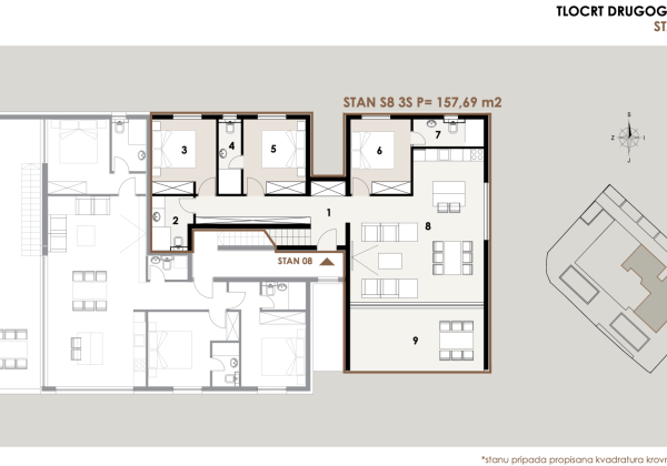 Chorvátsko-Apartmán s výhľadom na more, 50m od mora, 3x spálňa, Privlaka