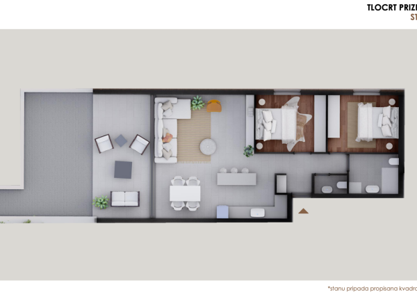 Chorvátsko -Novostavba- Apartmán so záhradou len 50 od mora - Privlaka