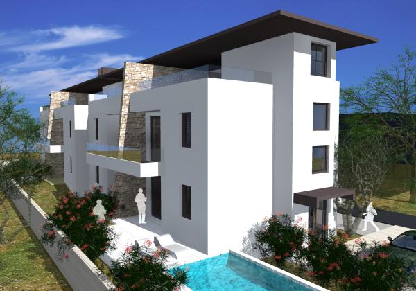 Novostavba dom s bazénom a výhľadom na more  Chorvátsko -  Vrsi