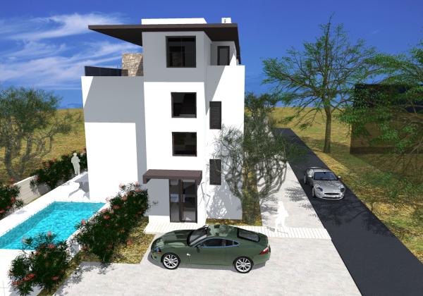 Novostavba dom s bazénom a výhľadom na more  Chorvátsko -  Vrsi