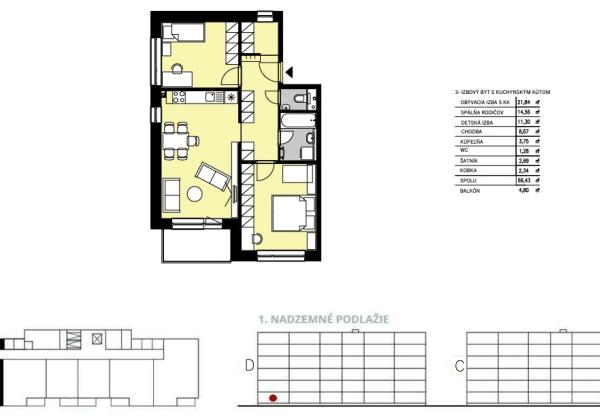 SLNEČNÝ 3-IZBOVÝ BYT V NOVOSTAVBE S PRÉMIOVOU KUCHYŇOU A PARKOVANÍM