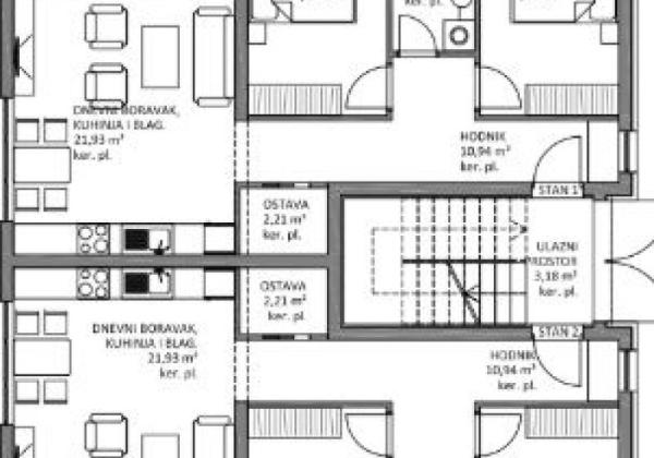 Chorvátsko - Na predaj  novostavba apartmánu v centre ostrova VIR