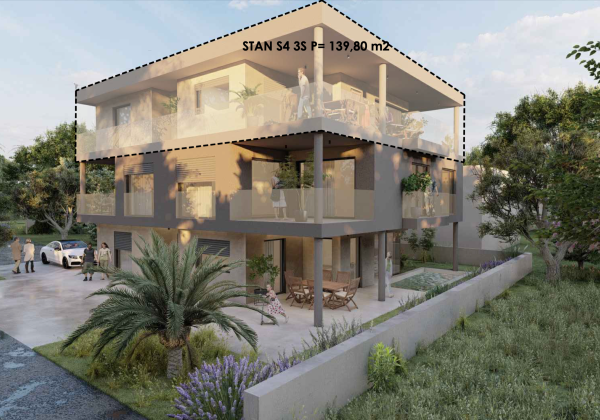 Chorvátsko - Štvorizbový apartmán s výťahom len 100m od mora - Vir - Juh