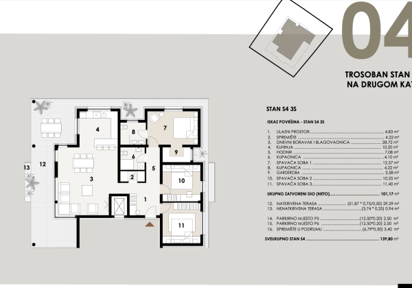 Chorvátsko - Štvorizbový apartmán s výťahom len 100m od mora - Vir - Juh