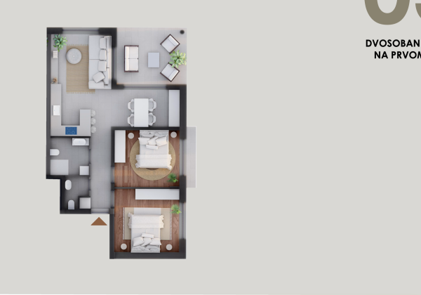 Chorvátsko - Štvorizbový apartmán s výťahom len 100m od mora - Vir - Juh