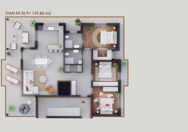 Chorvátsko - Štvorizbový apartmán s výťahom len 100m od mora - Vir - Juh