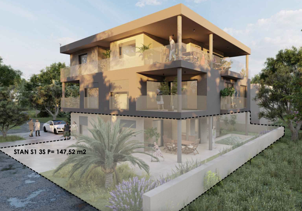 Chorvátsko - Štvorizbový apartmán s výťahom len 100m od mora - Vir - Juh