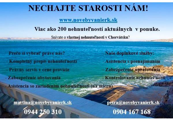 Chorvátsko , ostrov Vir - Na predaj podkrovný apartmán s výhľadom na more