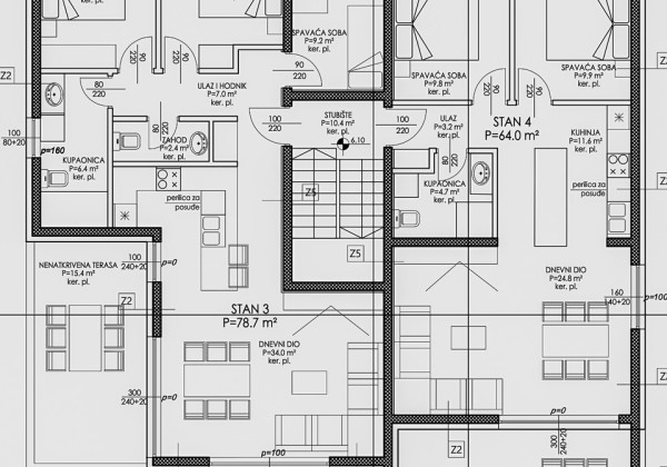 Chorvátsko - Novostavba 4 -izbového apartmánu v Petrčane