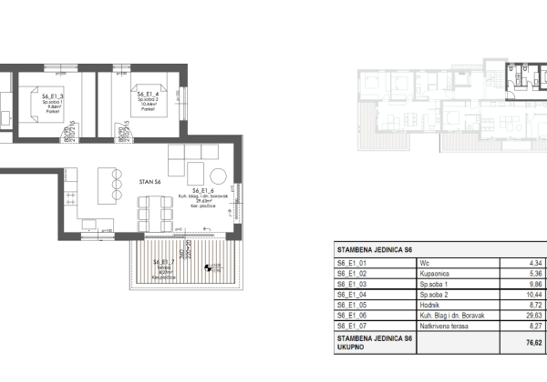 Novostavba apartmánu len 150m od mora, 77 m2, výhľad na more ,Chorvátsko- Privlaka